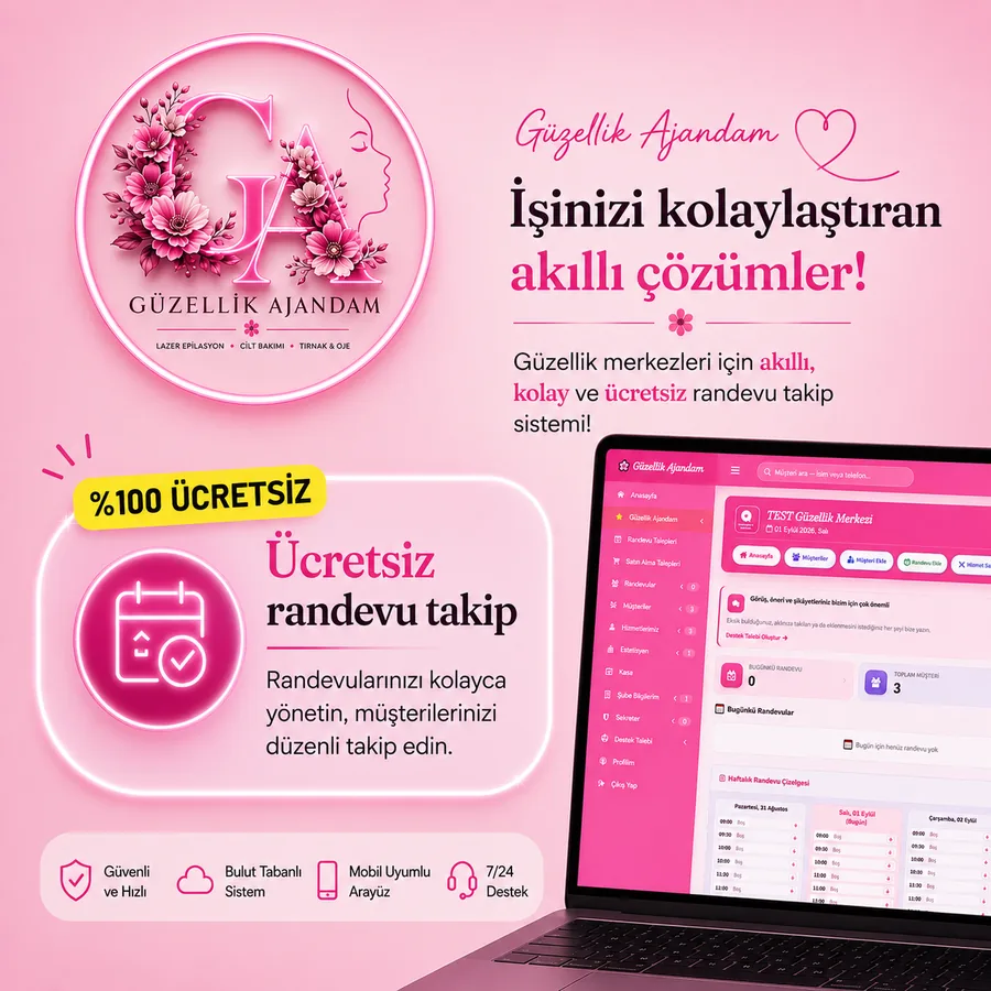 Güzellik Ajandam ücretsiz randevu takip ekranı — haftalık randevu çizelgesi