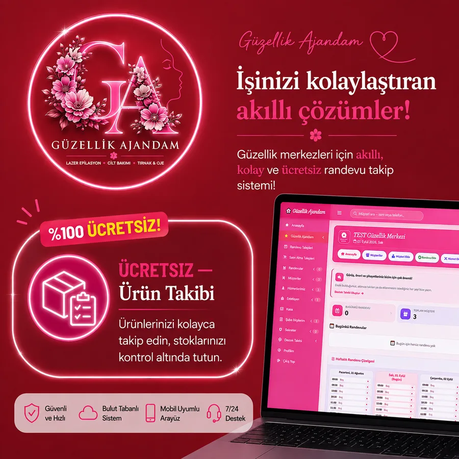 Güzellik Ajandam ürün satışı ve stok takibi ekranı